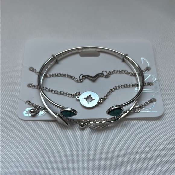 Icing Silver and Turquoise Bracelet Set - 5 Pack - Picture 1 of 1